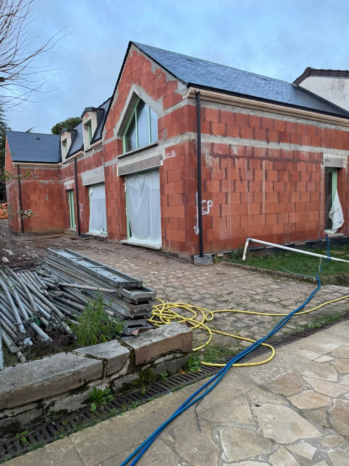 Travaux de maçonnerie sur une habitation